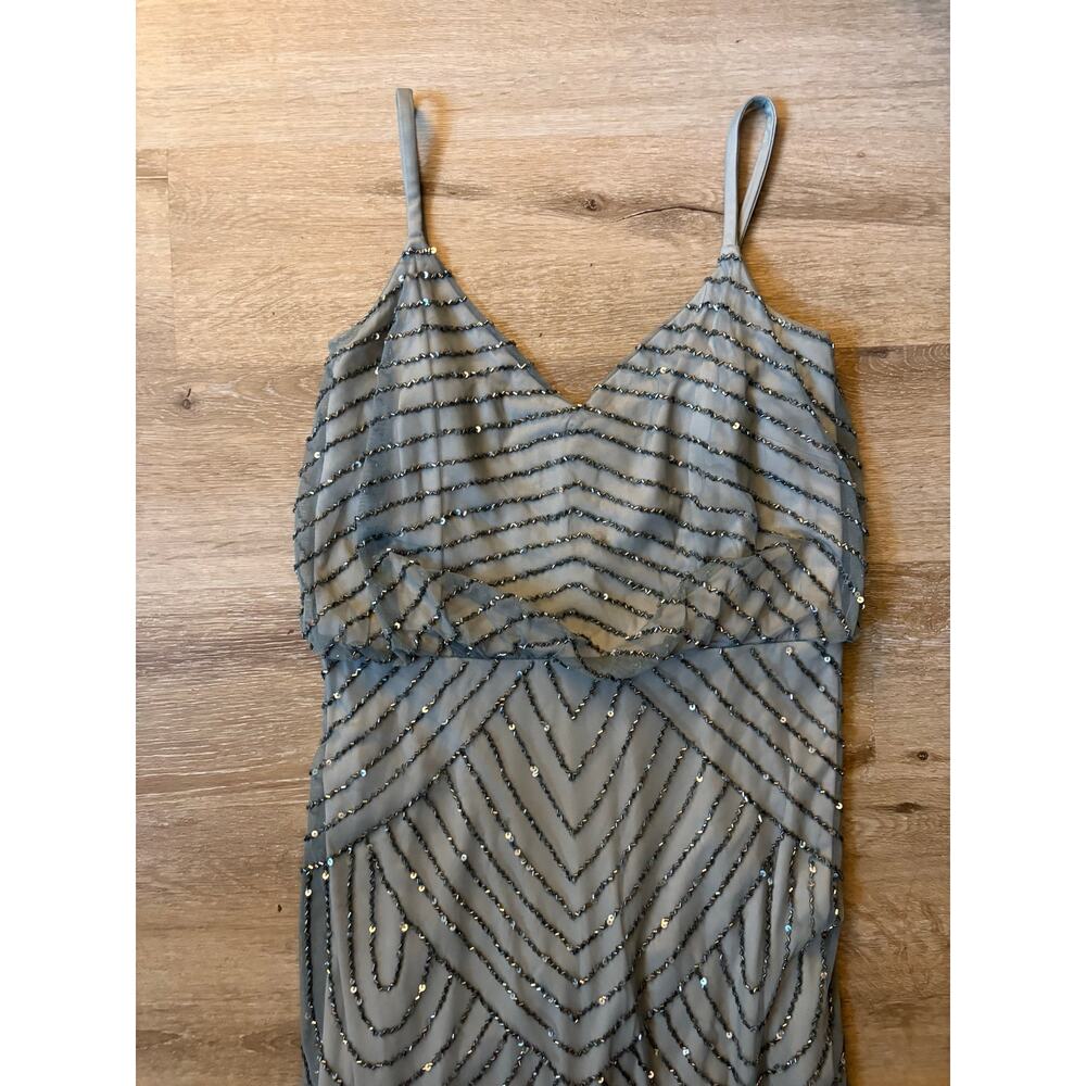 Adrianna Papell Art Deco Beaded Blouson Dress - Picture 4 of 9